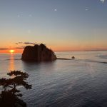象島と夕日