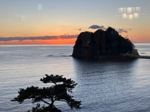 太陽が水平線に消えて行きました