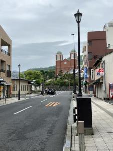 丘を登って浦上天守堂を目指します。キリシタンの聖地の浦上地区にある教会。