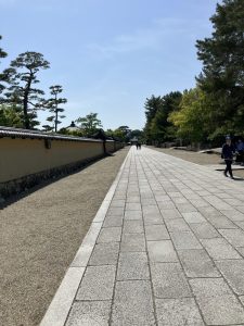東西に伸びる道を歩き
